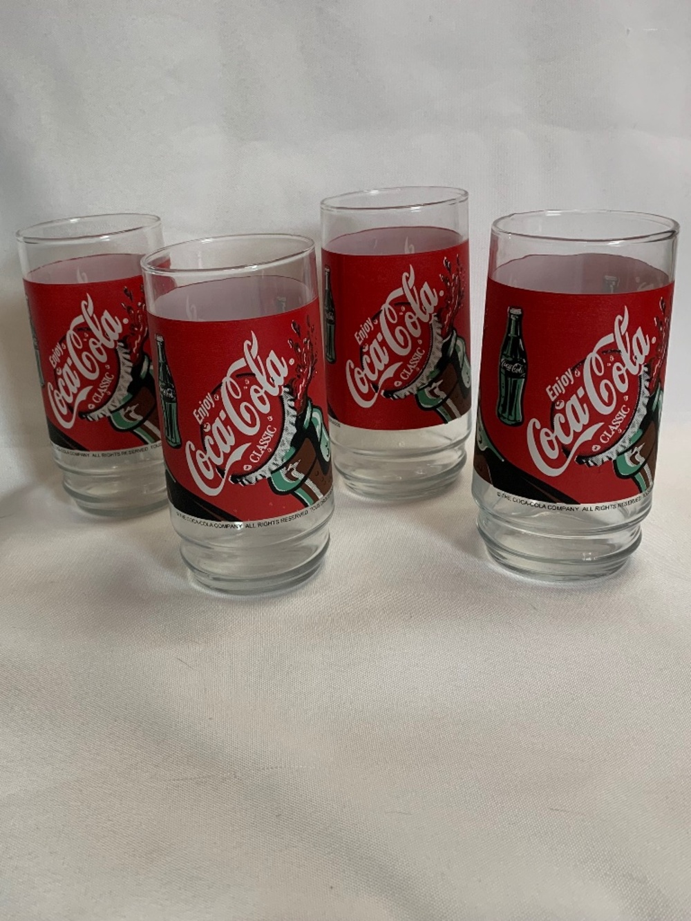 Vintage and Unused Set of 4 Coca Cola Glasses!
